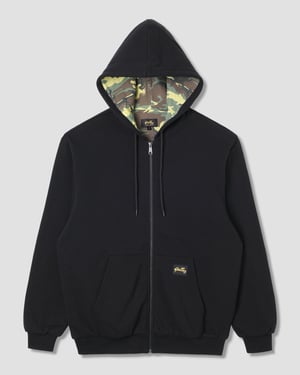 Thermal Lined Zip Hood (Washed Black) - XXL