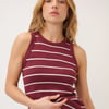Burgundy Striped Racer Vest