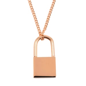 Padlock Pendant Necklace Rose Gold