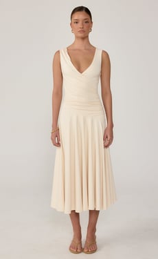 Milena Midi Dress (Oat) - US 8