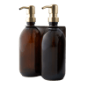 Nickel Double Wall Mounted Soap Dispenser