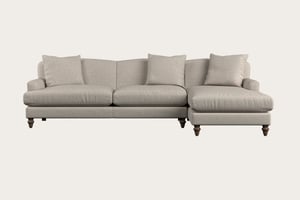 nkuku Deni Right Hand Chaise Sofa | Make To Order | Grand | Brera Linen Natural