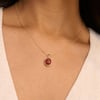 Red Stone Pendant Gold Plated Necklace