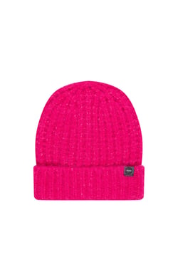 Weird Fish Clare Double Rib Beanie Hat Fuchsia Punch Size ONE