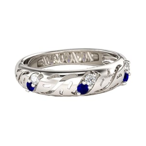 Jeulia Hollow Round Cut Sterling Silver Men's Band