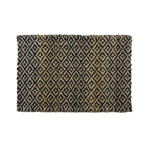 Natural and Black Diamonds Jute Rug - 2'x3'
