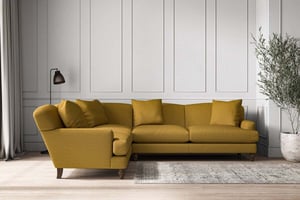 nkuku Deni Left Hand Corner Sofa | Make To Order | Super Grand | Recycled Cotton Ochre