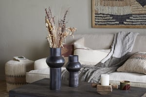 nkuku Endo Reclaimed Iron Vase | Vases & Planters | Large | Aged Black