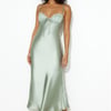 Stylist Things Satin Maxi Dress Sage