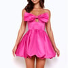 Dazzling Diva Strapless Satin Bubble Mini Dress Pink
