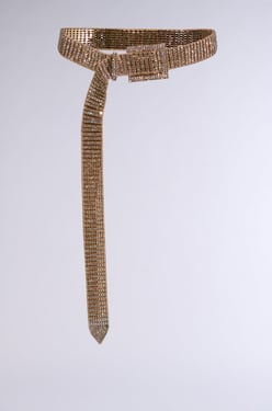 AKIRA Like Honey Gold Rhinestone Belt | Black