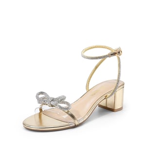 DREAM PAIRS Rhinestone Bows Chunky Sandals
