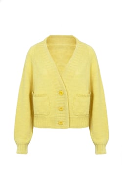 Ingleton Crop Cardigan in Lemon