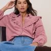 Pink Cord Frill Shirt