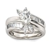 Jeulia Floral Round Cut Sterling Silver Ring Set