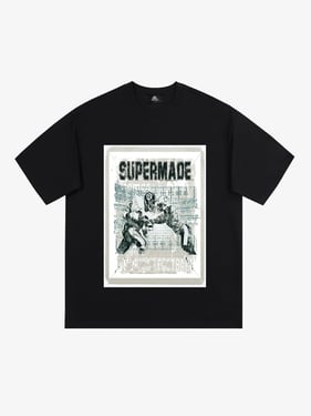 Super Bowl Football Print T-Shirt - Black / 2XL