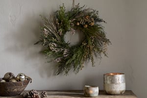 nkuku Taraji Wreath | Christmas Decorations | One Size | Natural & Moss