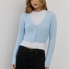 Soft Feel Fluffy Cardigan Blue