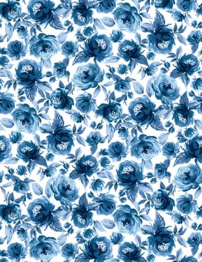 Veronica' Wallpaper by Wallshoppe - Blue - Traditional / 27 in. x 27 ft.