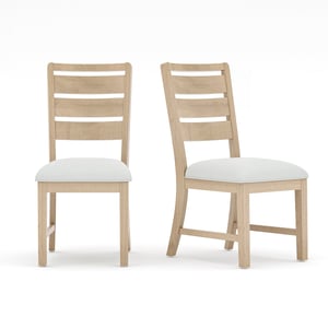 COLAMY SERA Solid Wood Comfort Dining Chair - Beige Natural / Set of 2