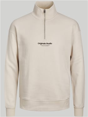 Jack & Jones Plain Zip Sweat - Moonbeam - XL