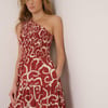 Brown One Shoulder Cecilia Midi Dress
