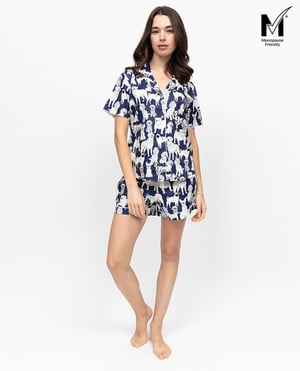 Indigo Womens Dog Print Shorty Set - 28