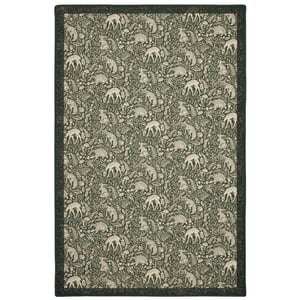 Whimsical Woodland Green Eco-Washable Rug - 185x275cm