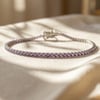 Sterling Silver Amethyst Gemstone Tennis Bracelet