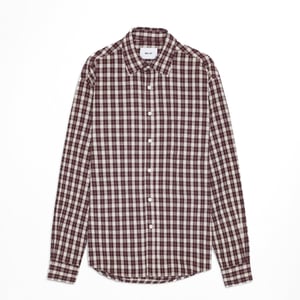 NN07 Deon Flannel Shirt Wine Check