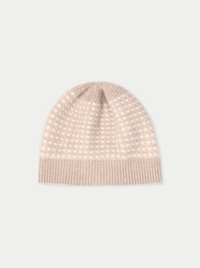 Organic Color Cashmere Waffle Knit Hat - One Size / warm grey / AK0258-1000/H-1