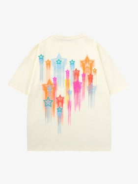 Thesupermade Colorful Full Of Stars Printed T-shirt - White / XL
