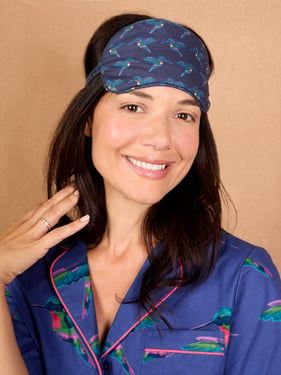 Cotton Eye Mask Navy Hummingbird - Navy