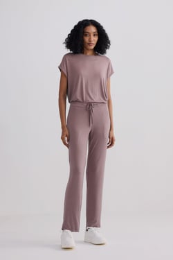 Wide Leg Pant in Dusty Rose - Dusty Rose / 2XL