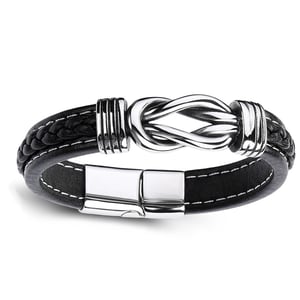 Jeulia Infinity Design Men's Bracelet in Titanium Steel（200mm）