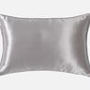 QE Home 100% Mulberry Silk Piped Edge Pillow Sham in Silver, Grey