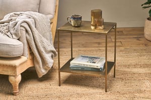nkuku Mahi Side Table | Tables | One Size | Antique Brass
