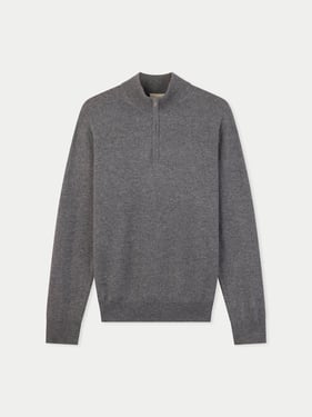 Timeless Half-Zip Cashmere Sweater - 2XL / dim gray / MK0317-1300