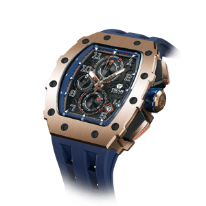 TSAR BOMBA Men's Affordable Luxury Quartz Watch | Silver Black | Tonneau Case | Seiko Quartz Movement | 5ATM Waterproof Silicone Strap | Elemental TB8204Q