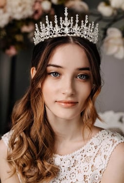 AW Princess Tiara Queen Crown Headband for Party