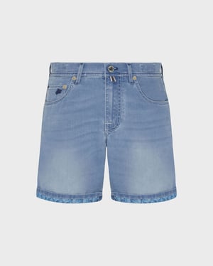 Vilebrequin - Men Denim Bermuda Shorts Turtles Net - Bermuda - Garonne - Blue - Size 38