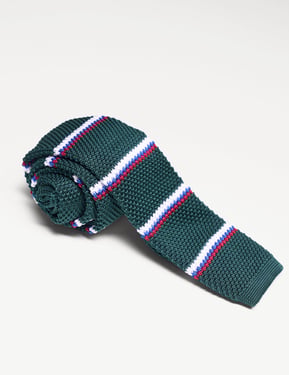 Elensa Silk Tie - Green Stripe