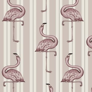 FLAMBOYANCE Wallpaper - Off White & Macaroon Pink
