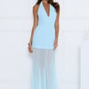 Diamond District Halter Maxi Dress Blue