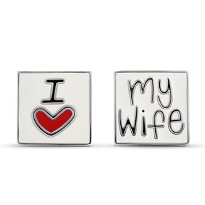 Jeulia "I Love My Wife" Copper Men's Cufflinks