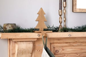 nkuku Kotta Stocking Tree Holder | Christmas Decorations | One Size | Antique Brass