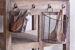 nkuku Inkollu Wall Hung Baskets Set Of 2 | Storage | Aged Brass