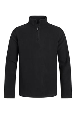 Weird Fish Newport 1/4 Zip Ribbed Fleece Black Size XL