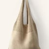 Knit Shoulder Tote - Beige / One-Size