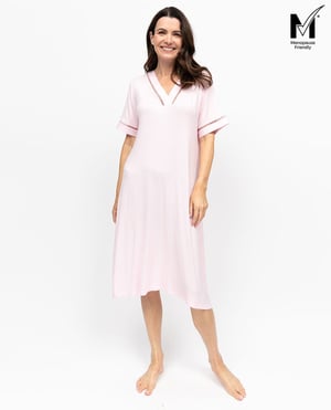 Samantha Womens Insert Lace Detail Jersey Short Nightdress - 24